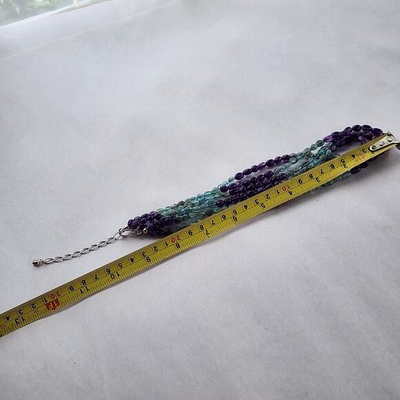 Jay King 3 Strand Necklace 18" Apatite, Amethyst New Sterling Silver 925 - Picture 7 of 7